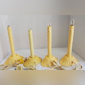Vintage Electric Single Candolier Four Candles Christmas Window Décor Light